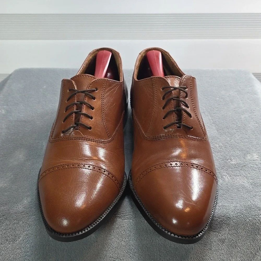 Vintage Giorgio‎ Brutini CAPTOE LEATHER OXFORD DRESS SHOES W/ BROGUE...